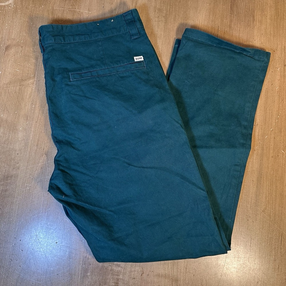 Men's CCS Slim Fit Jeans Size 34x27 Green Skater Y2K Retro Pushin Since 85